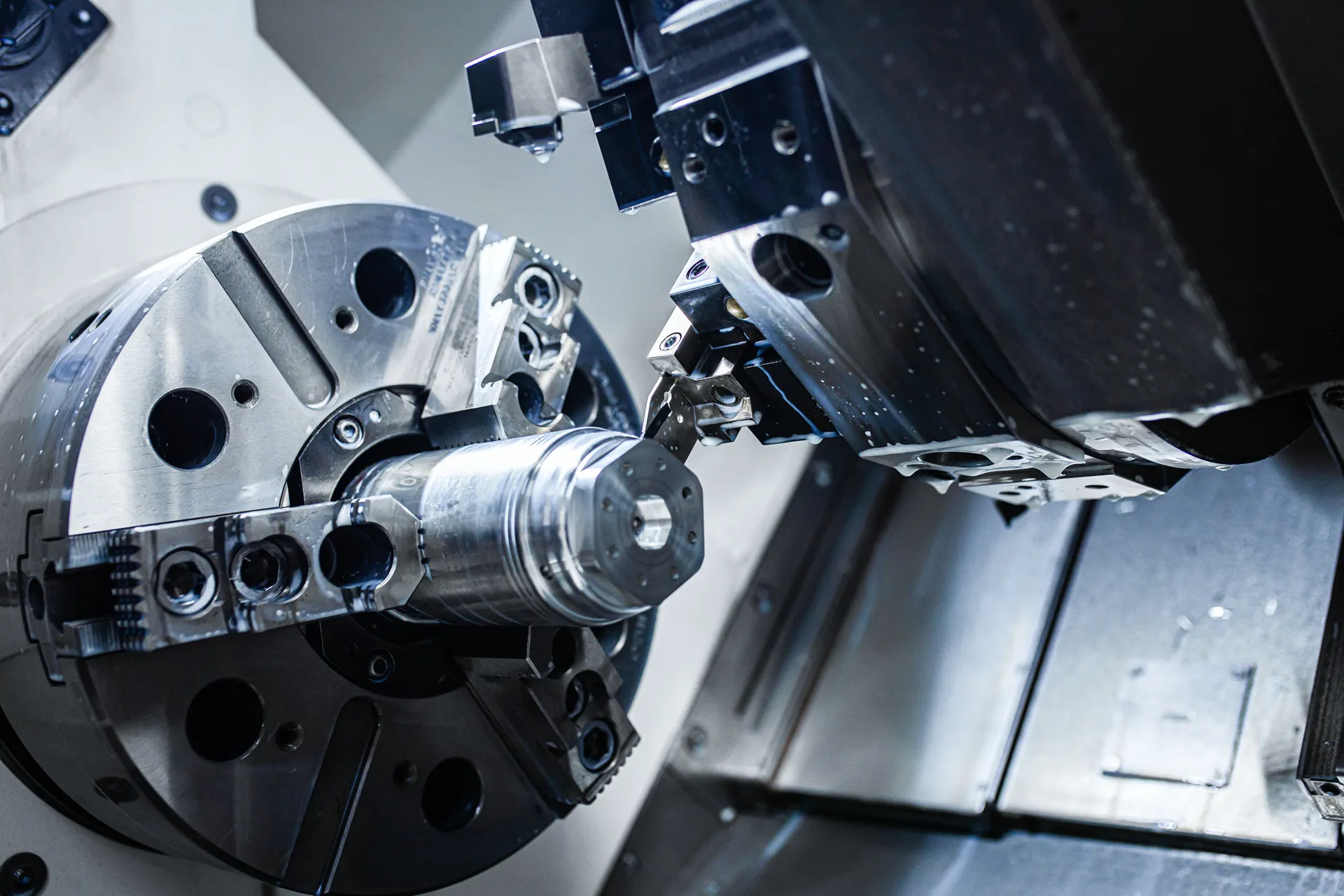 CNC turning centre in operation